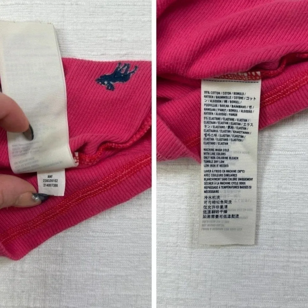 Y2K Abercrombie Kids Pink‎ Ribbed Tank Top Mall girl M 2000s Abercrombie